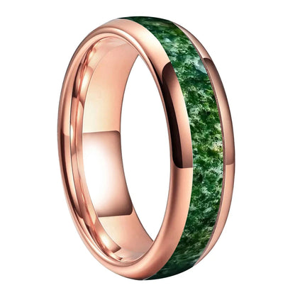 Tungsten Moss Agate Ring 