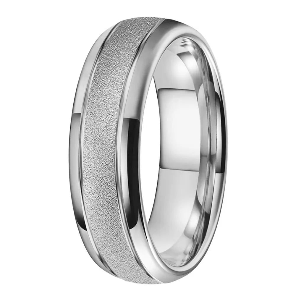 Sandblasted Tungsten Ring