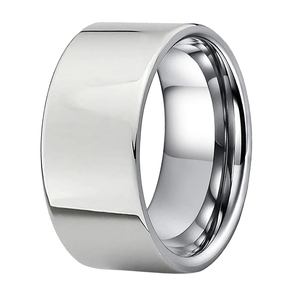 10mm Men Tungsten Ring Shiny Flat Finish