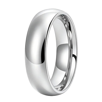 Dome Polished White Tungsten Carbide Ring