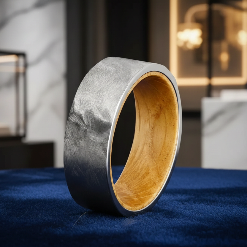 The Barrel Oath-silver wood ring
