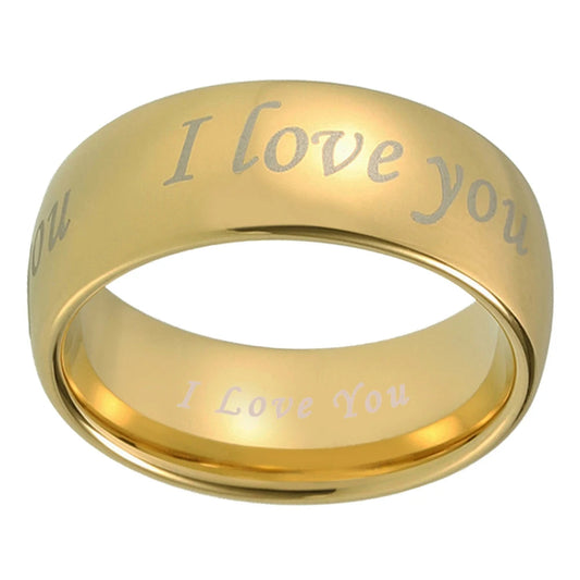I Love You Engraved Tungsten Wedding Band