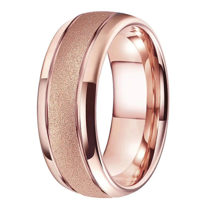Sandblasted Tungsten Ring