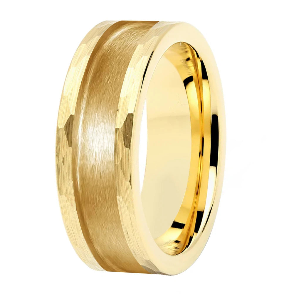 The Titan Crest™ - Gold Tungsten Ring Blank