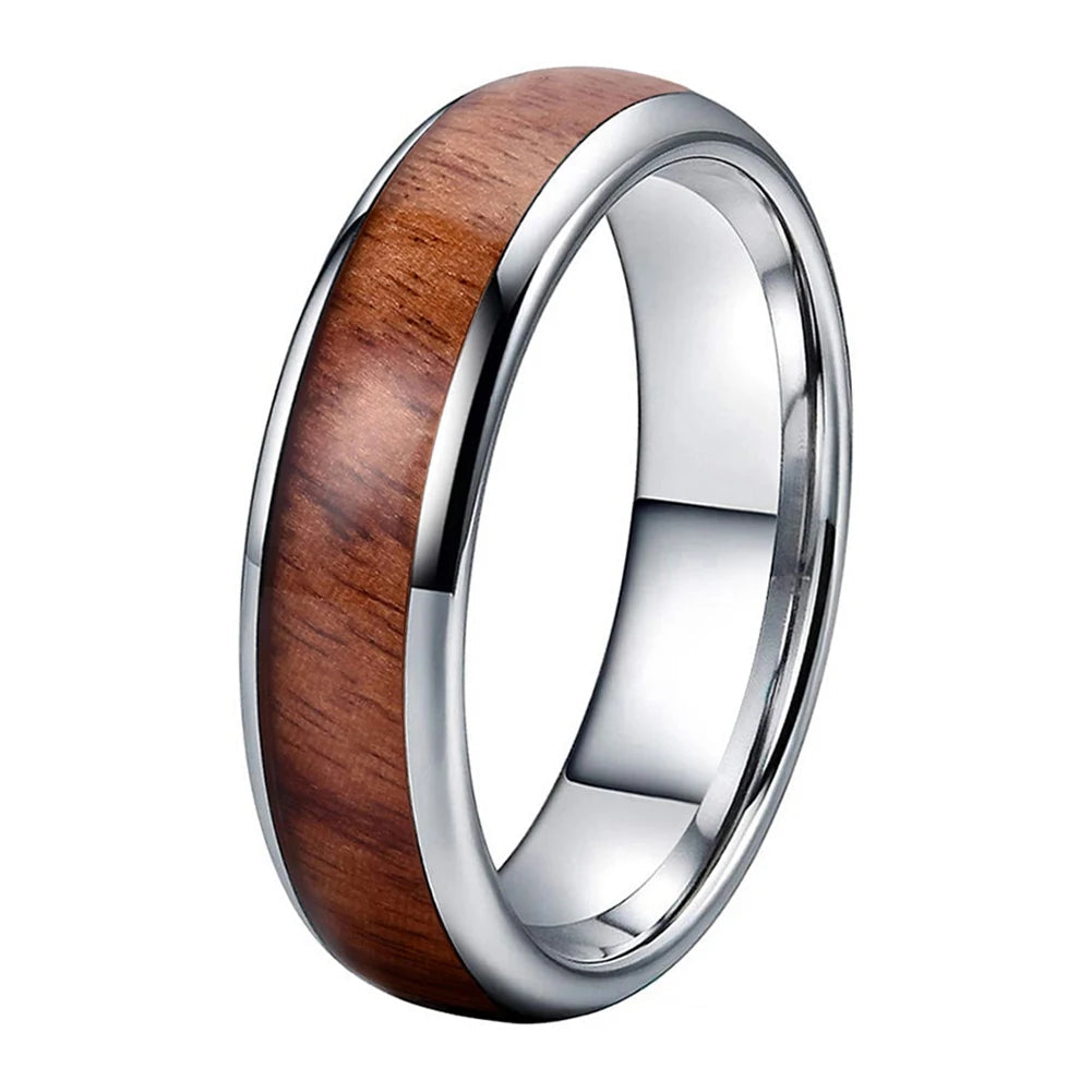 Koa Wood Tungsten Ring