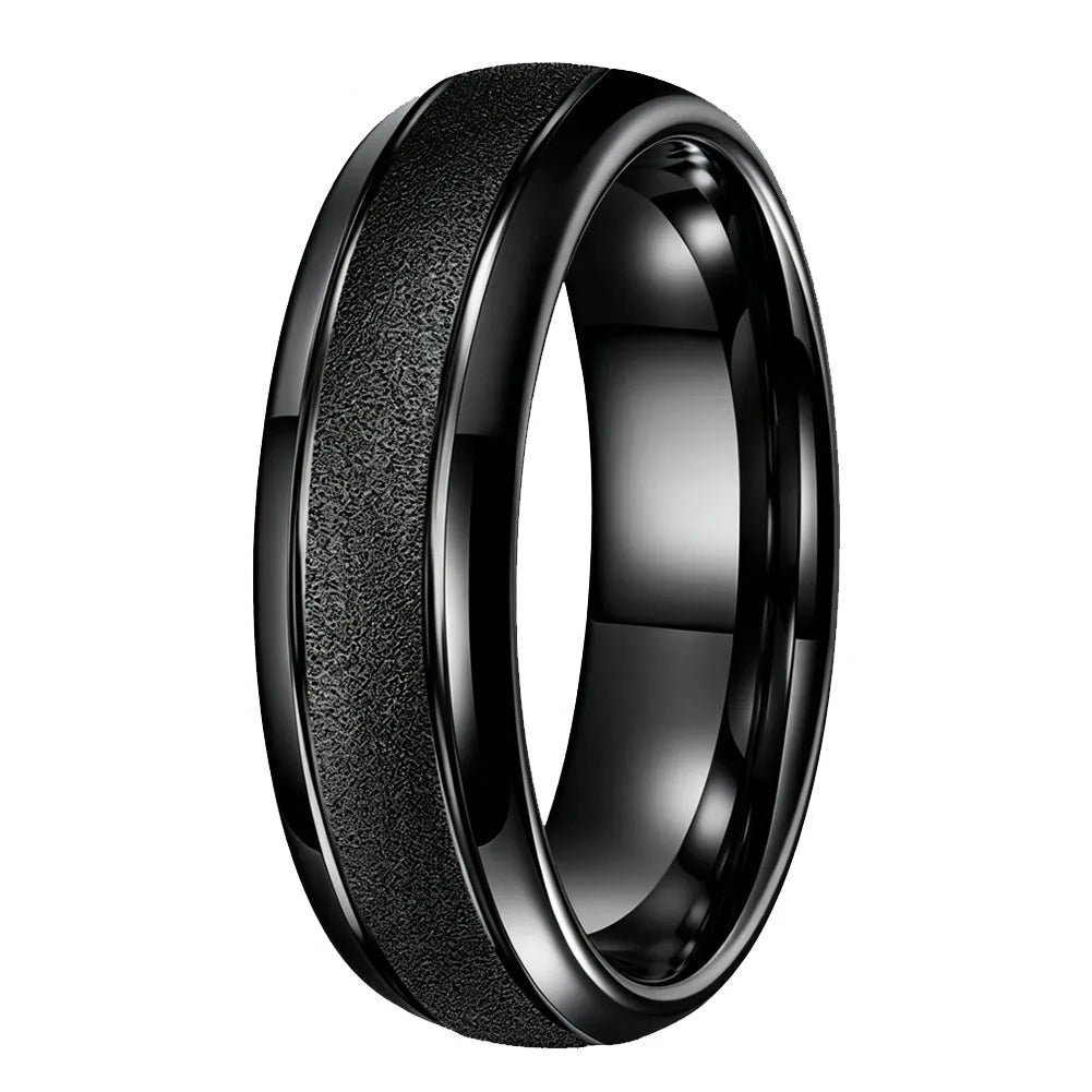 Sandblasted Tungsten Ring