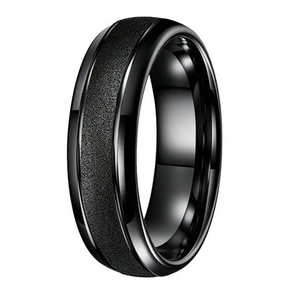 Sandblasted Tungsten Ring