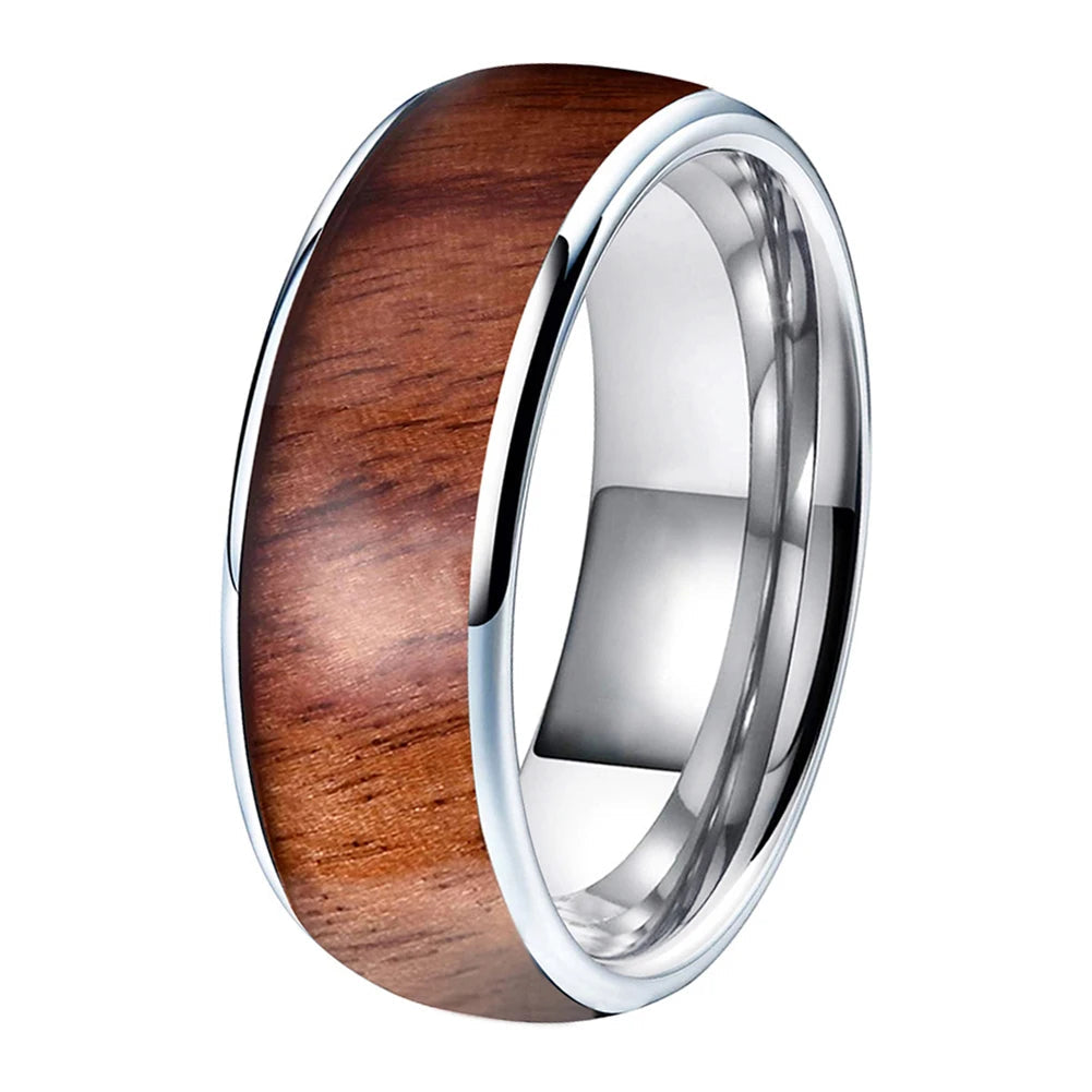 Koa Wood Tungsten Ring