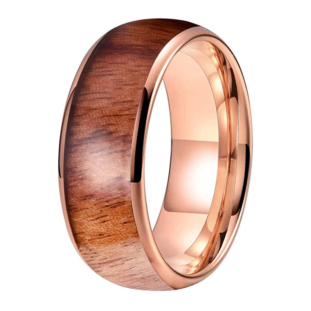 Koa Wood Tungsten Ring
