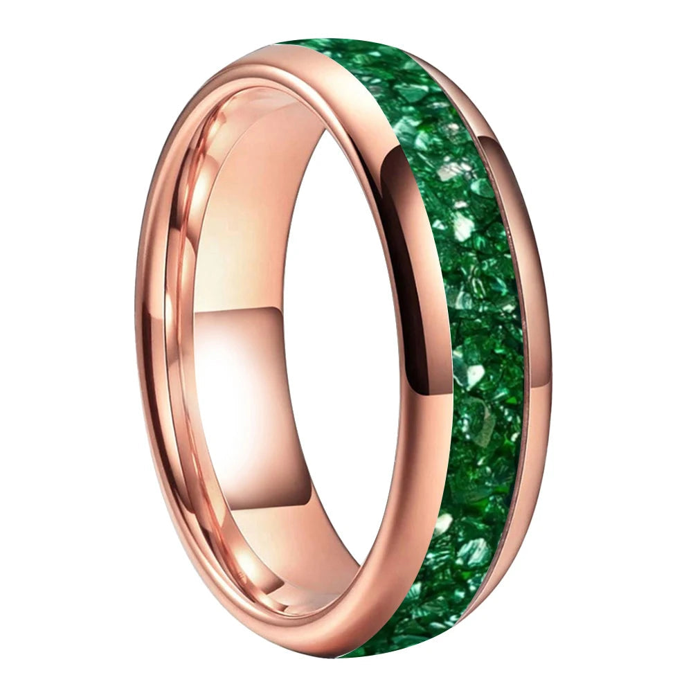 Crystal Stone Tungsten Wedding Ring 