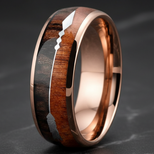 Sandalwood_Meteorite_Arrow_Inlay_Tungsten_Wedding_Band