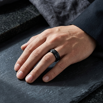 Sandblasted Tungsten Ring
