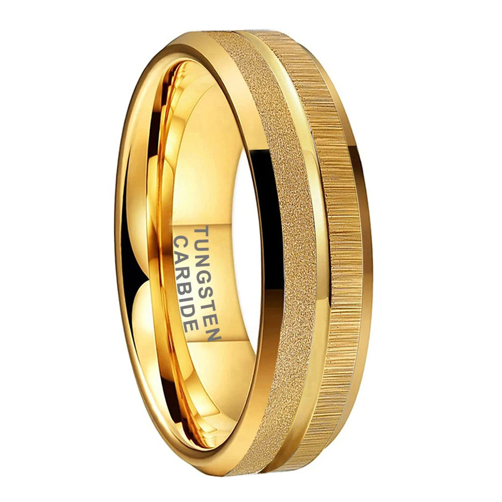 Sandblasted Tungsten Ring