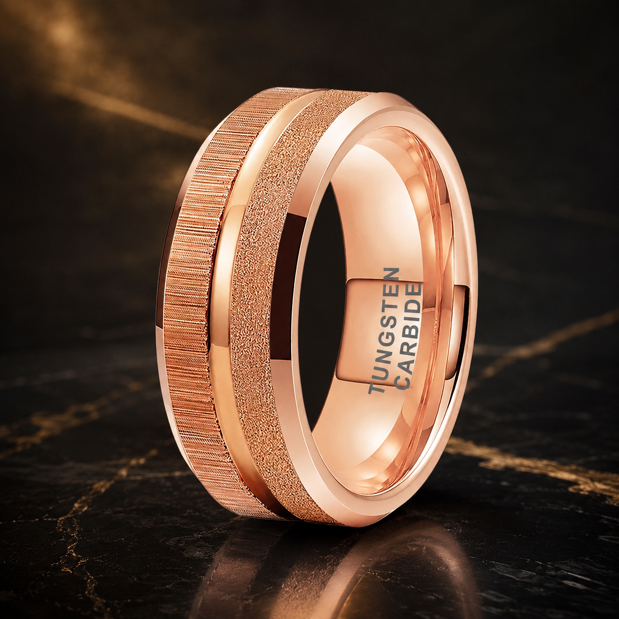 Sandblasted Tungsten Ring for men