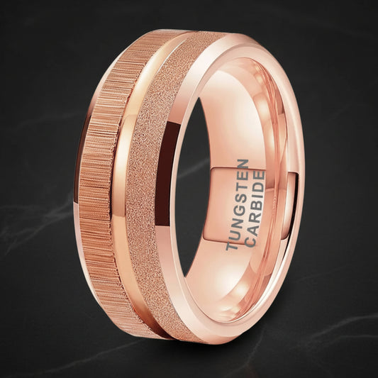 Sandblasted Tungsten Ring