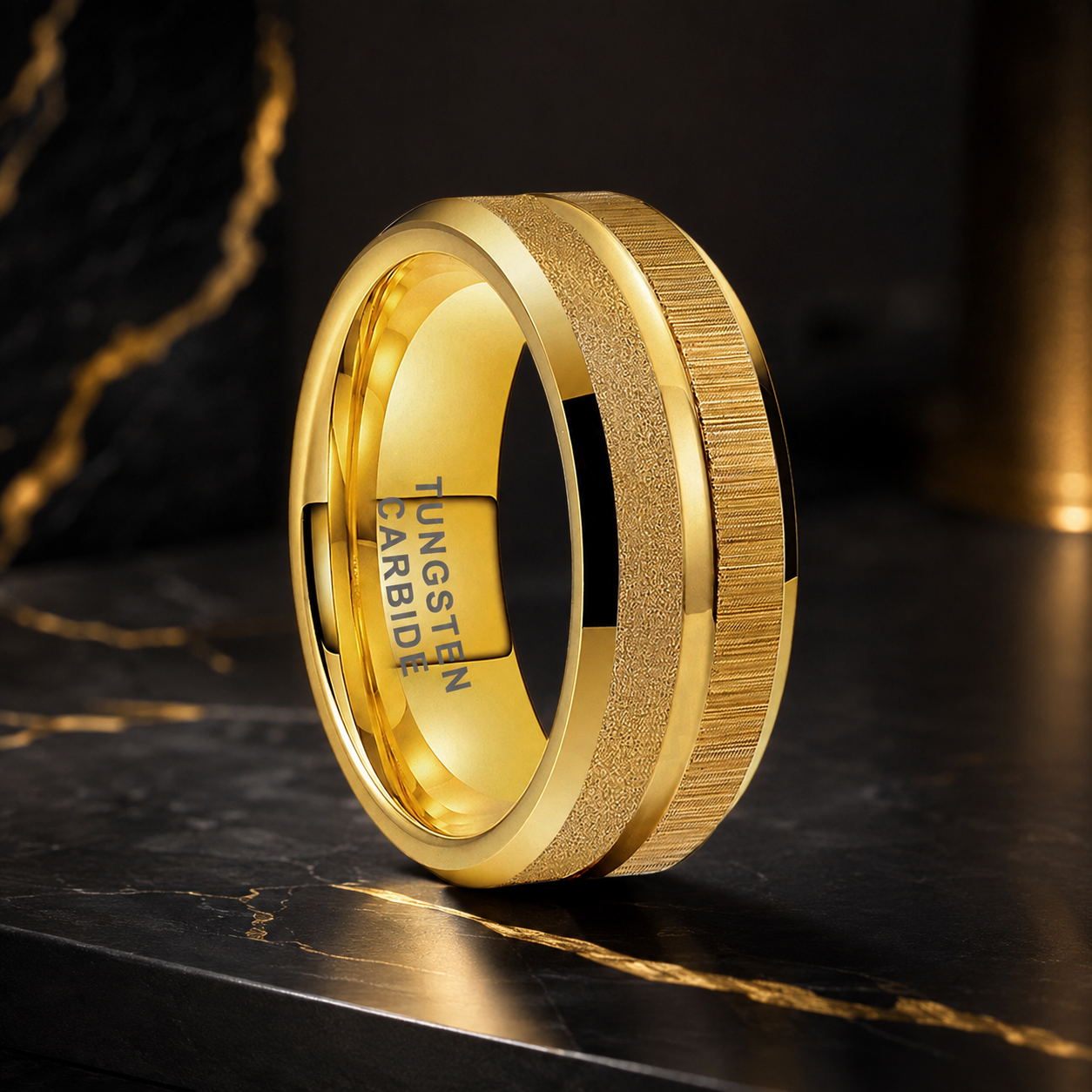 Sandblasted Tungsten Ring for men