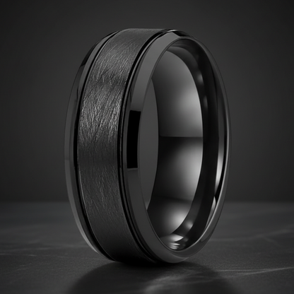 Satin Black Tungsten Wedding Band