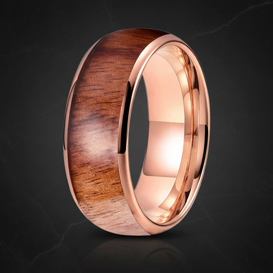 Koa Wood Tungsten Ring
