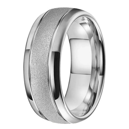Sandblasted Tungsten Ring