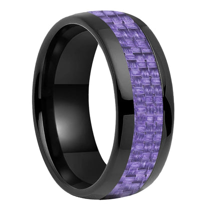 Purple Carbon Fiber Tungsten Ring 