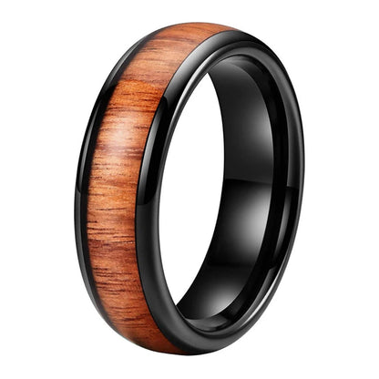 Koa Wood Tungsten Ring