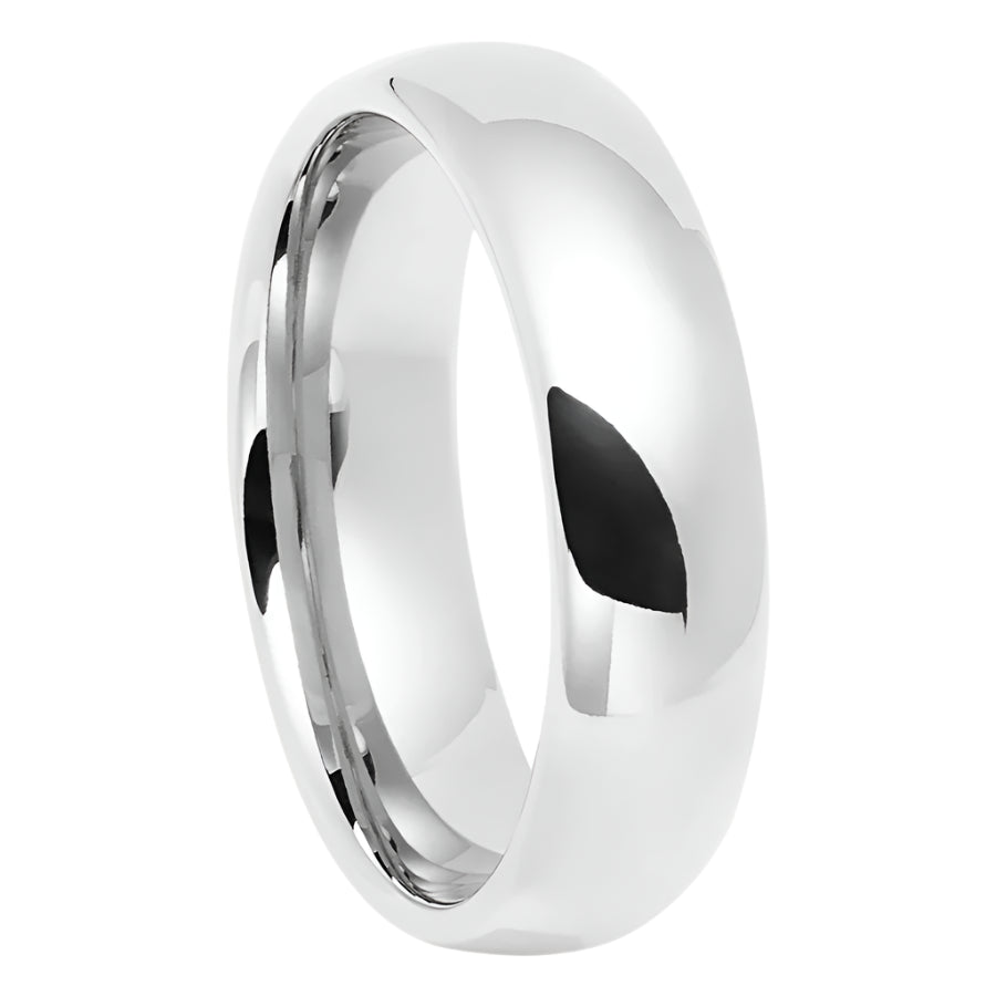 White Tungsten Wedding Ring