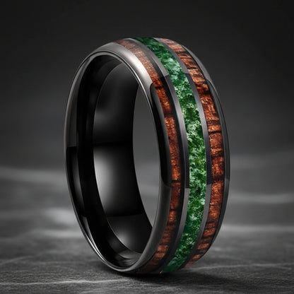 8mm Tungsten Ring with Koa Wood
