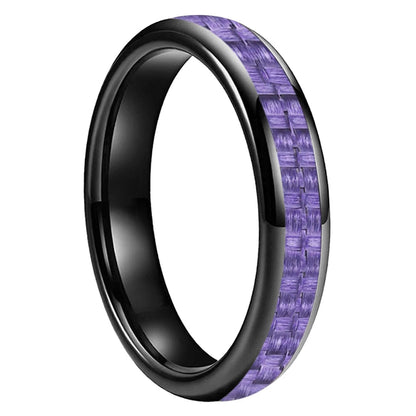 Purple Carbon Fiber Tungsten Ring 