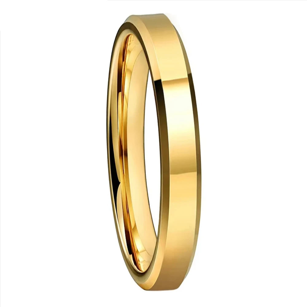 4mm Beveled Polished Tungsten Carbide Ring