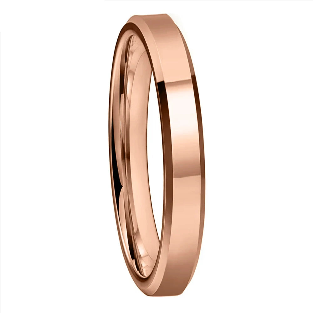 4mm Beveled Polished Tungsten Carbide Ring