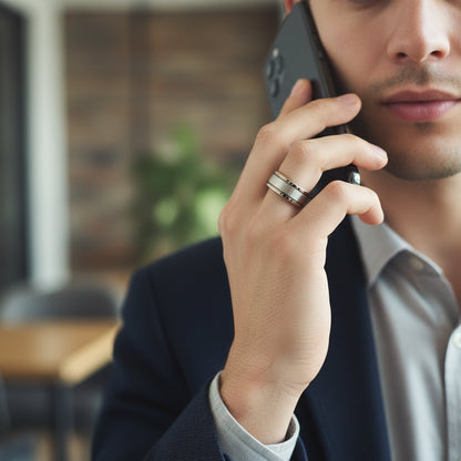 Shiny Double Groove Tungsten Wedding Ring