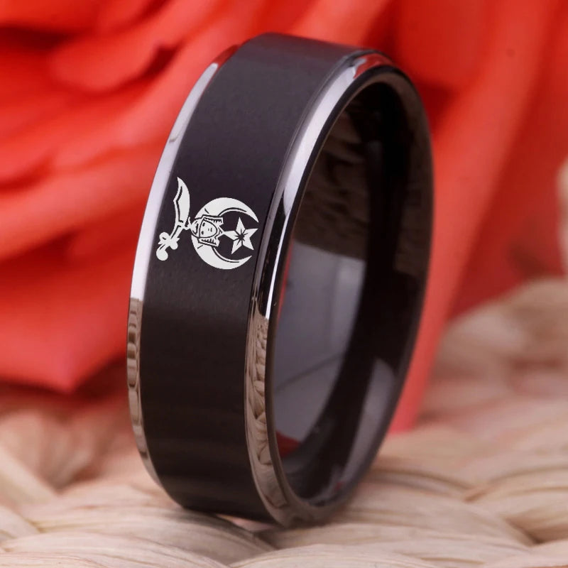 Shriner Masonic tungsten ring