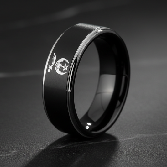Shriner_Masonic_Black_tungsten_ring