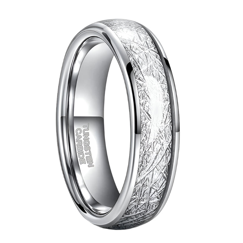 Silver Tungsten Engagement Ring