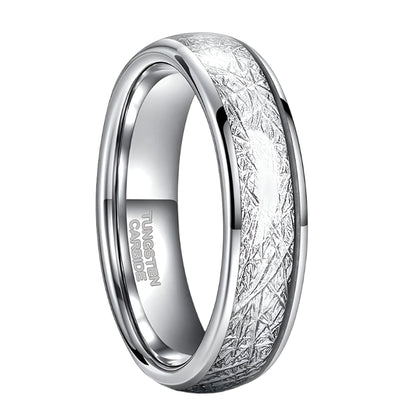 Silver Tungsten Engagement Ring