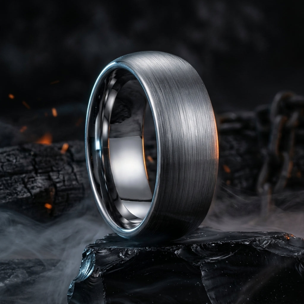 Silver Tungsten Promise Ring
