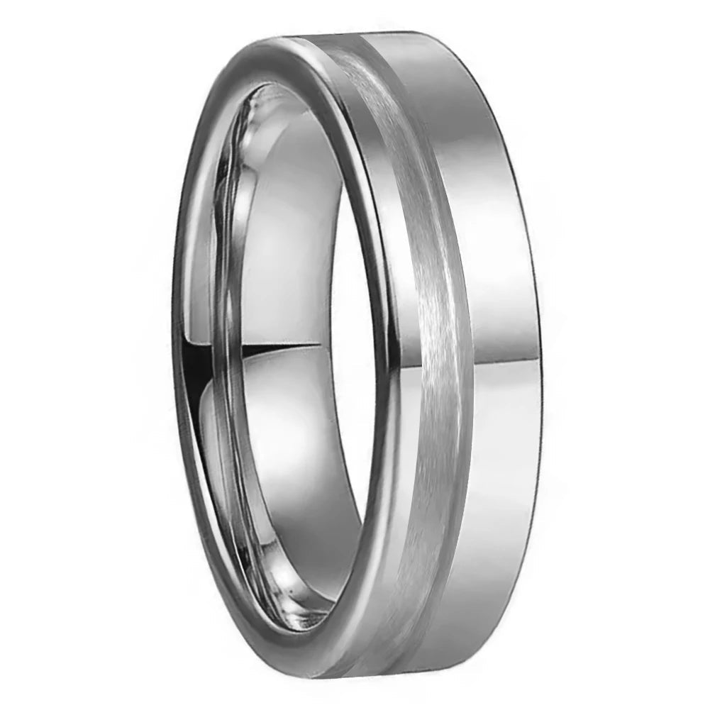 Silver Tungsten Ring Blank