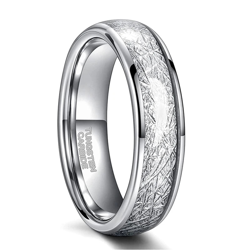 Silver Tungsten Engagement Ring