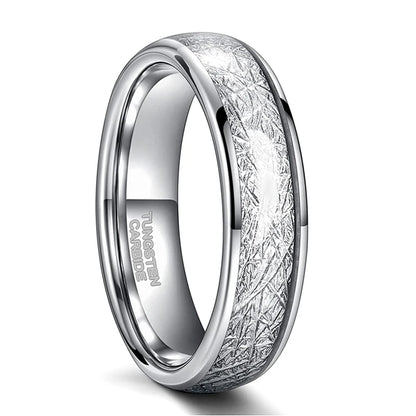 Silver Tungsten Engagement Ring