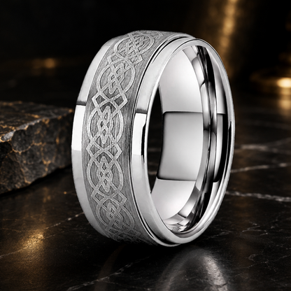 Silver Celtic Knot Tungsten Ring