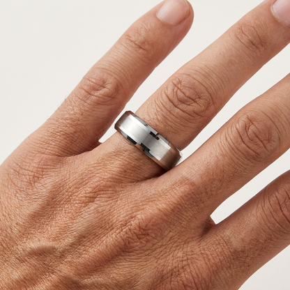Silver Polished Tungsten Engagement Ring