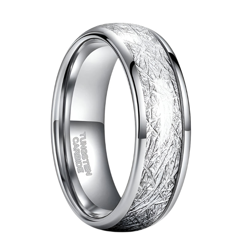 Silver Tungsten Engagement Ring