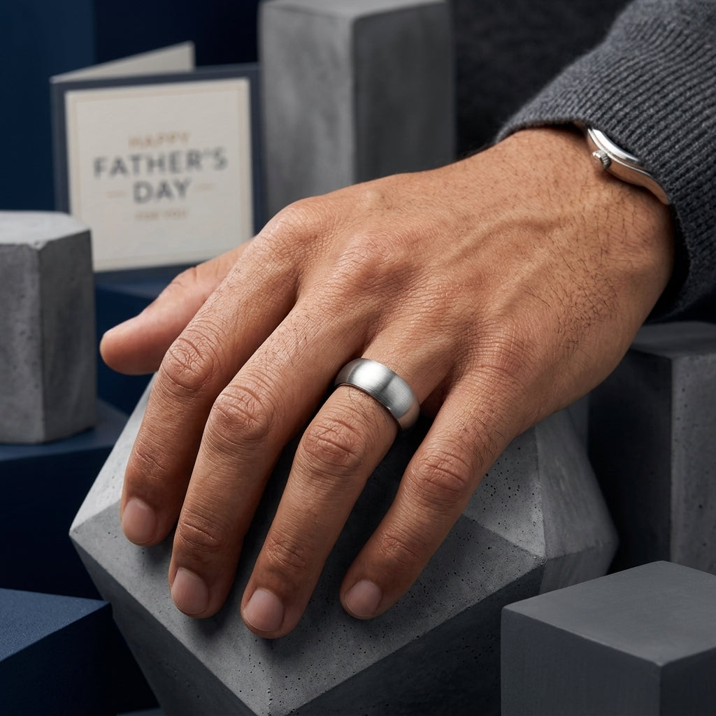 Silver Tungsten Promise Ring