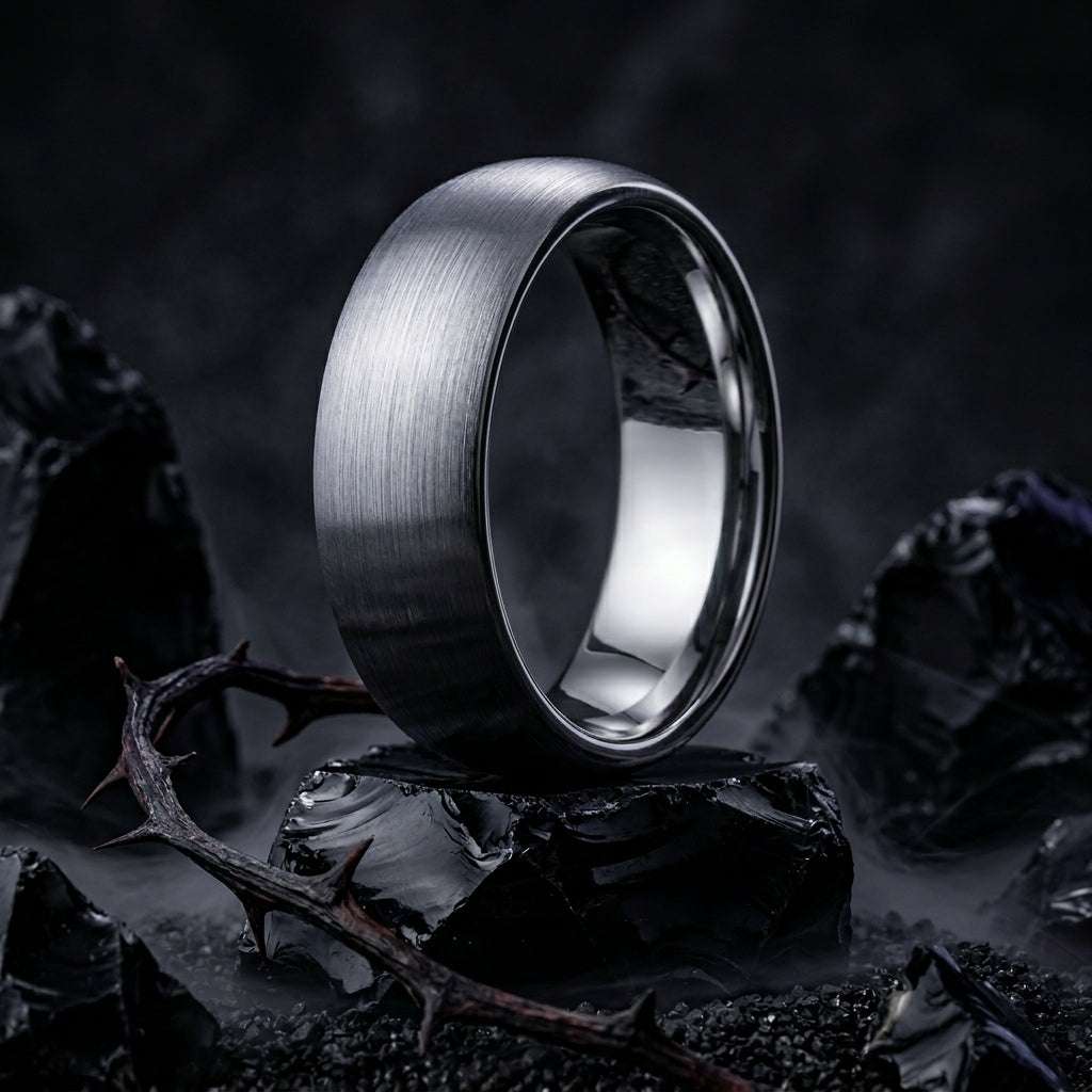 Silver Tungsten Promise Ring