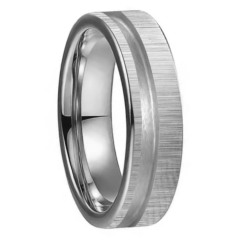 Silver Tungsten Ring Blank