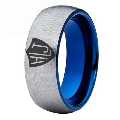 Silver outside Blue inside Tungsten Carbide Ring