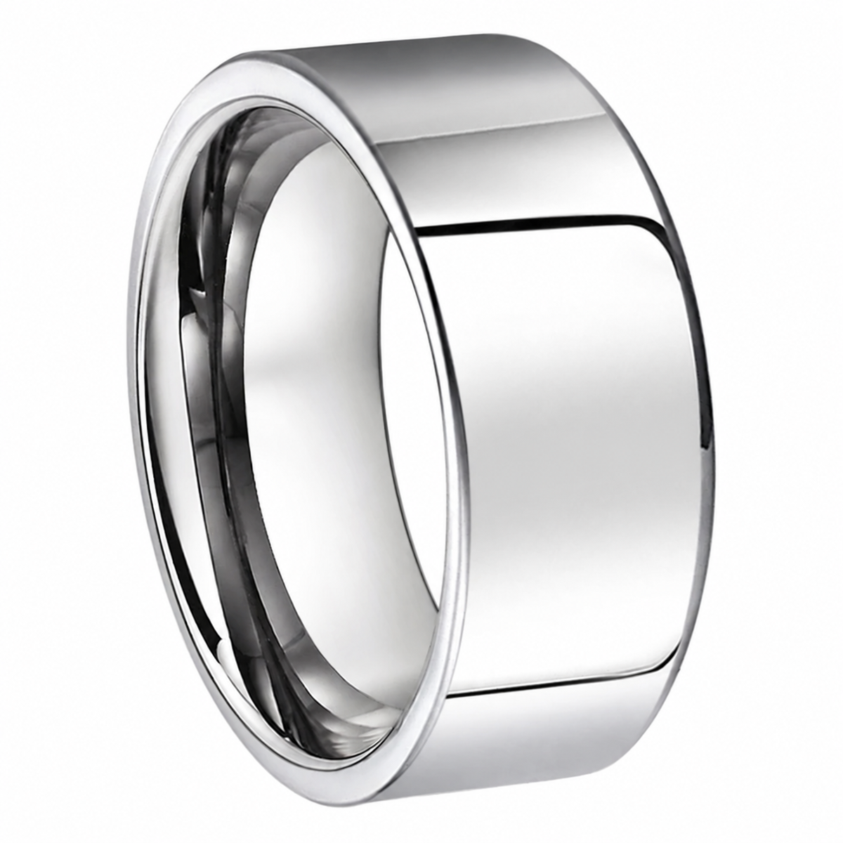 The Accord — Flat Polished Silver Tungsten Wedding Band