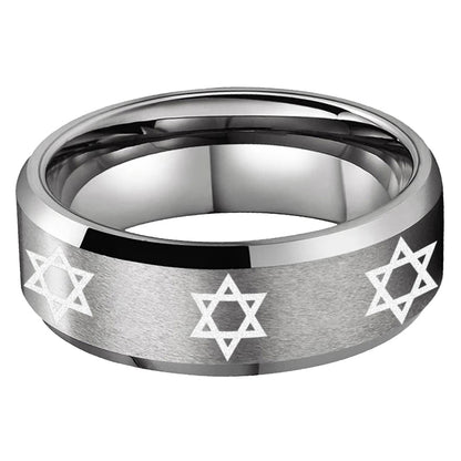 Star of David Heritage Tungsten Band