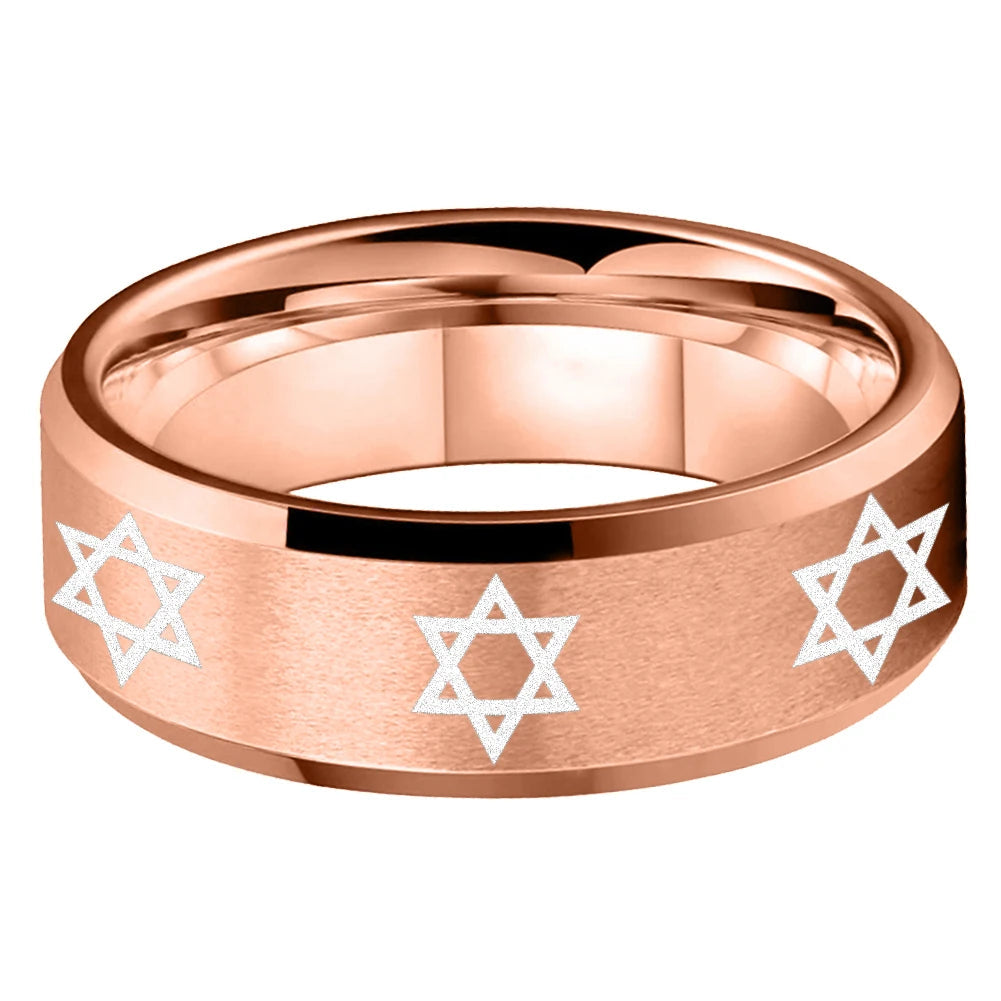 Star of David Heritage Tungsten Band