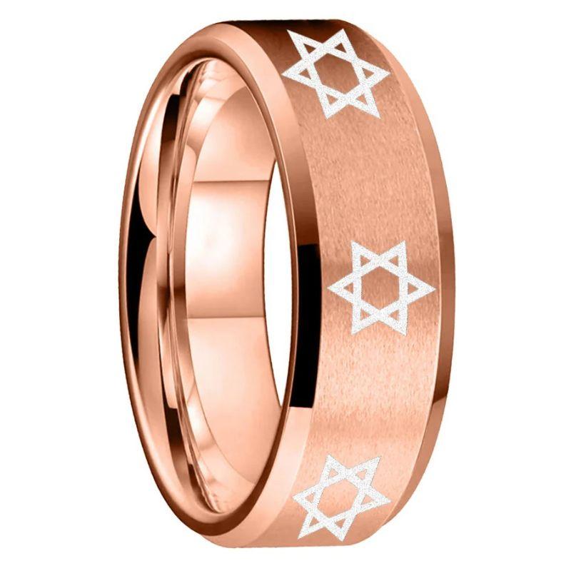 Star of David Heritage Tungsten Band